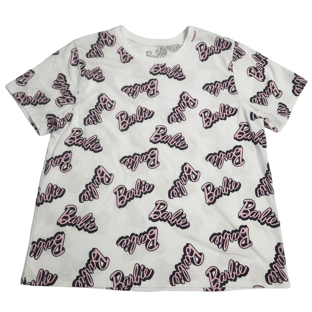 Official Barbie Hybrid Apparel Women's Crop Top Size 2X White and Pink
